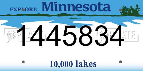 1445834 Minnesota License Plate