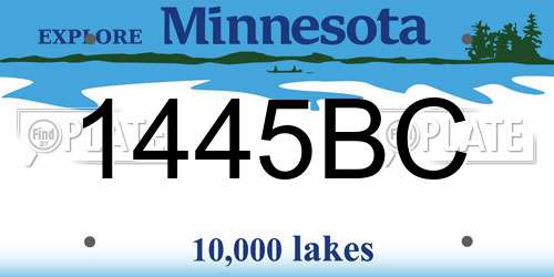 1445BC Minnesota License Plate