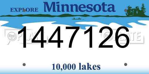 1447126 Minnesota License Plate
