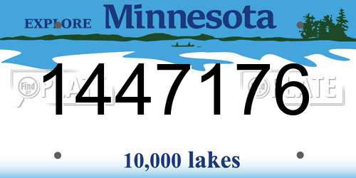 1447176 Minnesota License Plate