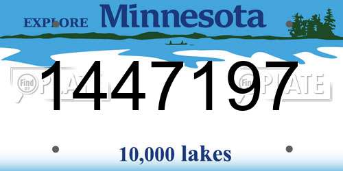 1447197 Minnesota License Plate