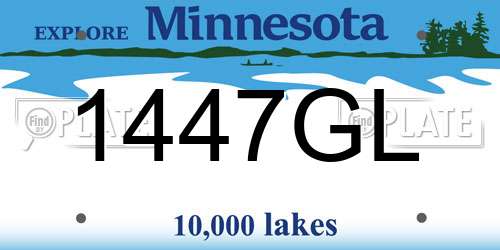 1447GL Minnesota License Plate