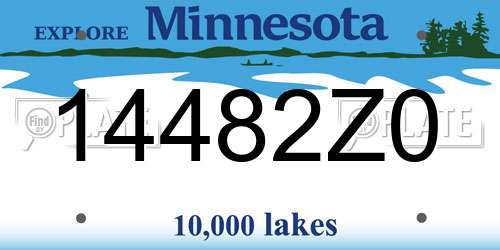 14482Z0 Minnesota License Plate