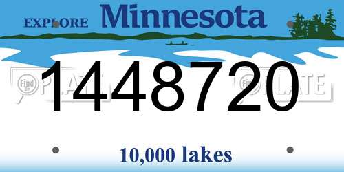 1448720 Minnesota License Plate