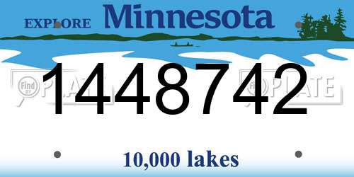 1448742 Minnesota License Plate
