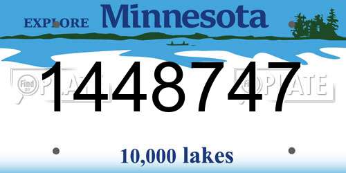 1448747 Minnesota License Plate