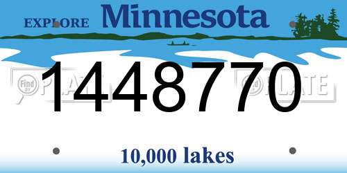 1448770 Minnesota License Plate