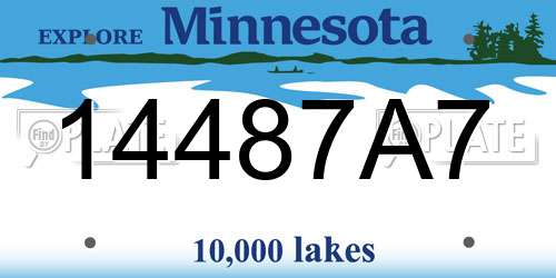 14487A7 Minnesota License Plate