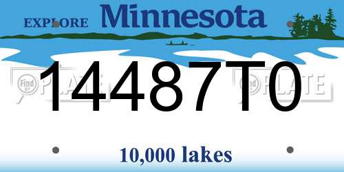 14487T0 Minnesota License Plate
