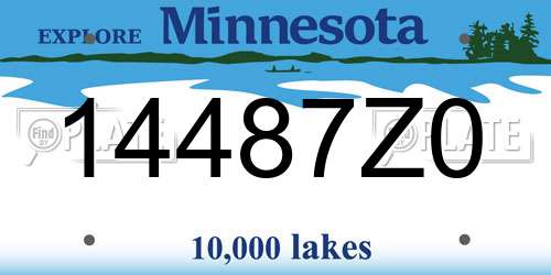 14487Z0 Minnesota License Plate