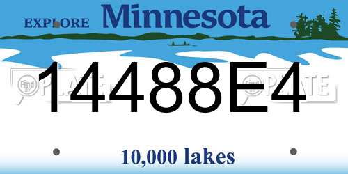 14488E4 Minnesota License Plate