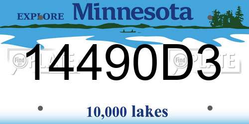 14490D3 Minnesota License Plate