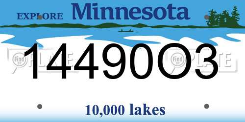 14490O3 Minnesota License Plate