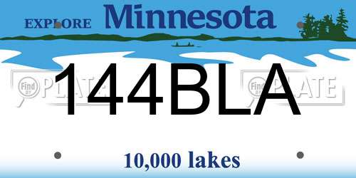 144BLA Minnesota License Plate