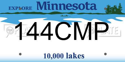 144CMP Minnesota License Plate
