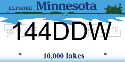 144DDW Minnesota License Plate
