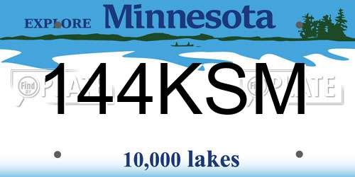 144KSM Minnesota License Plate
