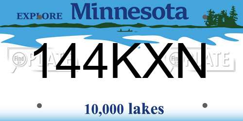 144KXN Minnesota License Plate
