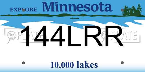 144LRR Minnesota License Plate