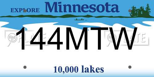 144MTW Minnesota License Plate
