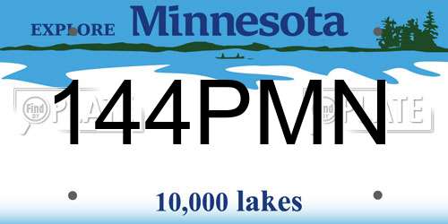 144PMN Minnesota License Plate
