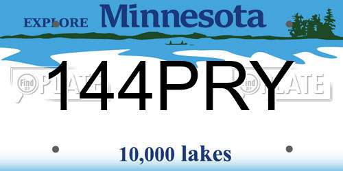 144PRY Minnesota License Plate