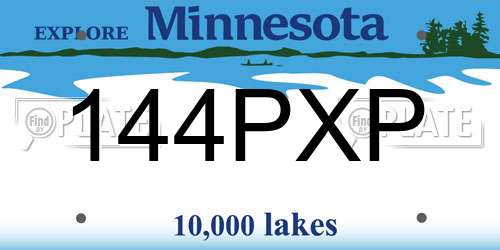 144PXP Minnesota License Plate
