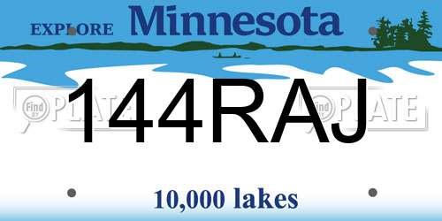 144RAJ Minnesota License Plate