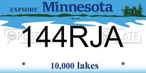 144RJA Minnesota License Plate