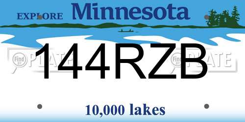 144RZB Minnesota License Plate