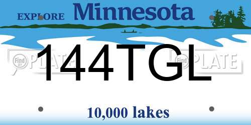 144TGL Minnesota License Plate