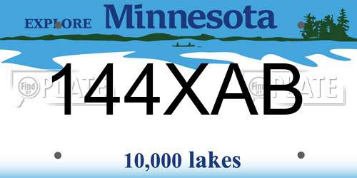 144XAB Minnesota License Plate