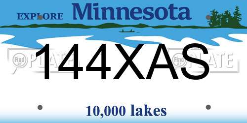 144XAS Minnesota License Plate