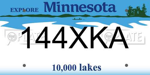 144XKA Minnesota License Plate