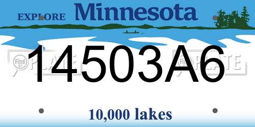 14503A6 Minnesota License Plate