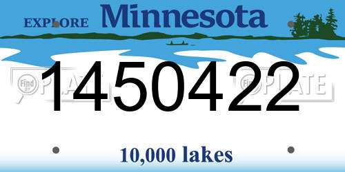 1450422 Minnesota License Plate