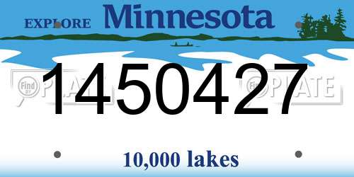 1450427 Minnesota License Plate