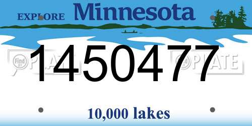 1450477 Minnesota License Plate