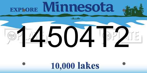 14504T2 Minnesota License Plate
