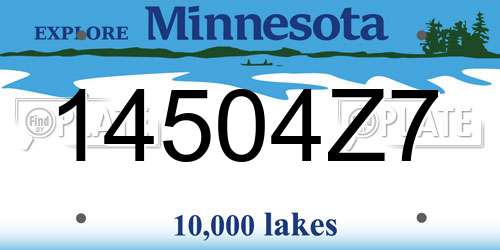 14504Z7 Minnesota License Plate