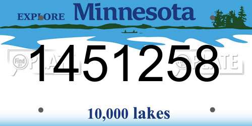 1451258 Minnesota License Plate