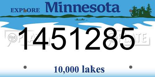 1451285 Minnesota License Plate