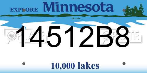 14512B8 Minnesota License Plate