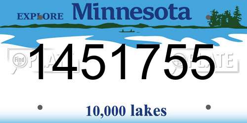 1451755 Minnesota License Plate
