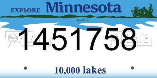 1451758 Minnesota License Plate