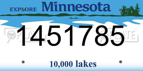 1451785 Minnesota License Plate