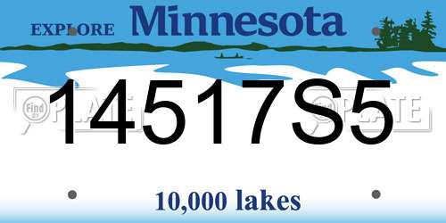 14517S5 Minnesota License Plate