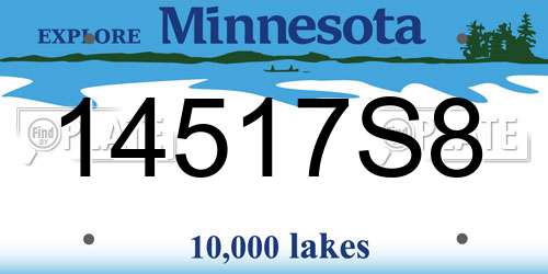 14517S8 Minnesota License Plate