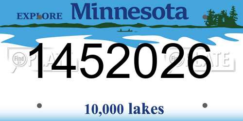 1452026 Minnesota License Plate