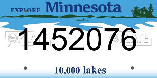 1452076 Minnesota License Plate